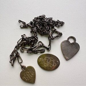 37.4 Sterling Silver Scrap 925 Tags Chain Bracelet Fragments Project Upcycle